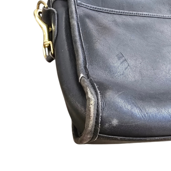 Coach Black Leather Crossbody Bag with Gold Accents - Picture 7 of 12